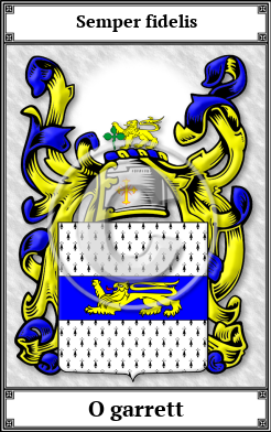 O garrett Family Crest Download (JPG)  Book Plated - 150 DPI